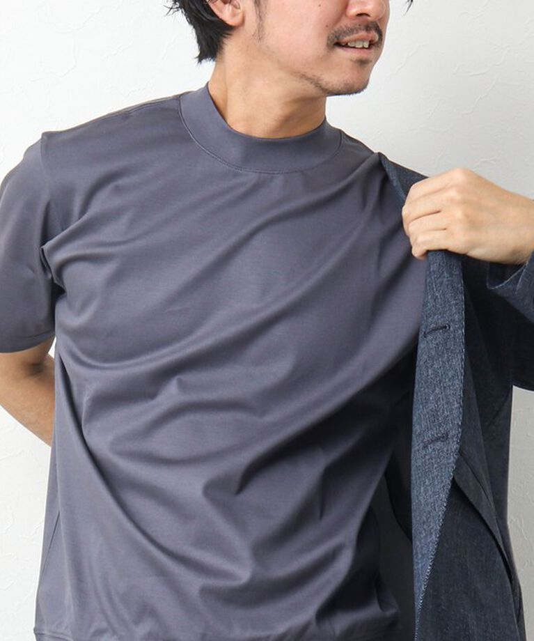 NOLLEY'S goodman「《ビジカジ対応》シルケットスムース / 天竺 ジャケット用Tシャツ」|Tシャツ・カットソー|チャコールグレー