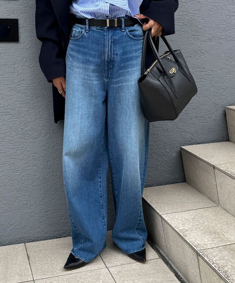 Rie Miller「【RM denim】ハイウエストバギーデニム」|デニム|