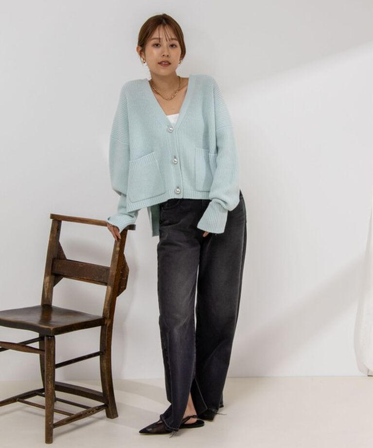 Rie Miller「＜飯豊まりえさん着用＞【RM denim】スリットフレアハイウエストデニム」|デニム|