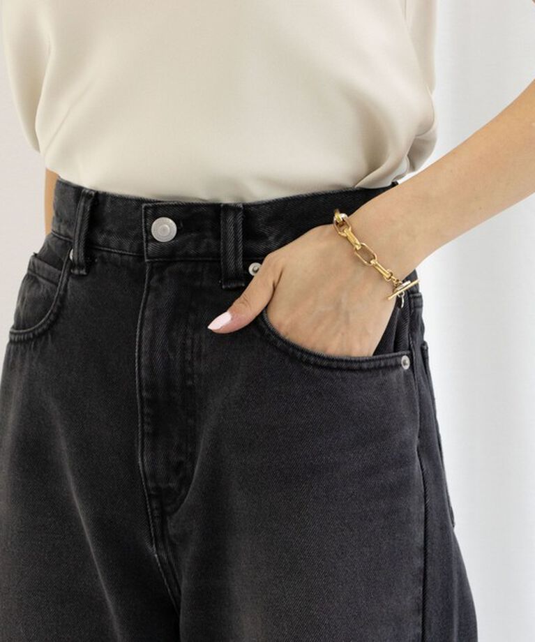 Rie Miller「＜飯豊まりえさん着用＞【RM denim】スリットフレアハイウエストデニム」|デニム|