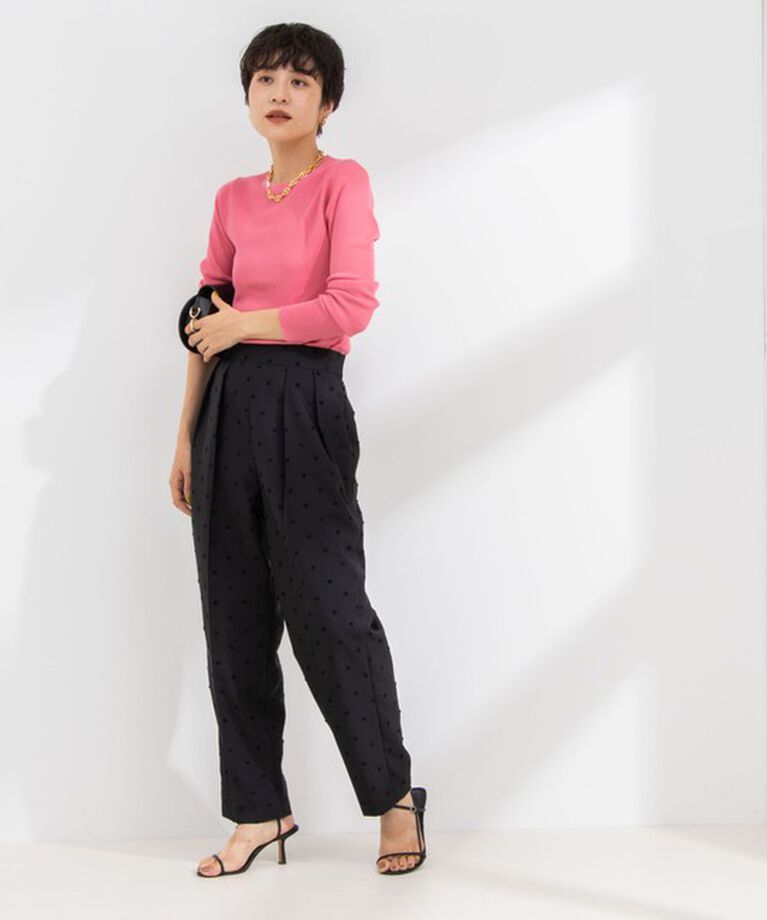 NOLLEY'S「《オールシーズン対応》ウォッシャブルドットツッキリツータックテーパードパンツ 24AW」|その他|