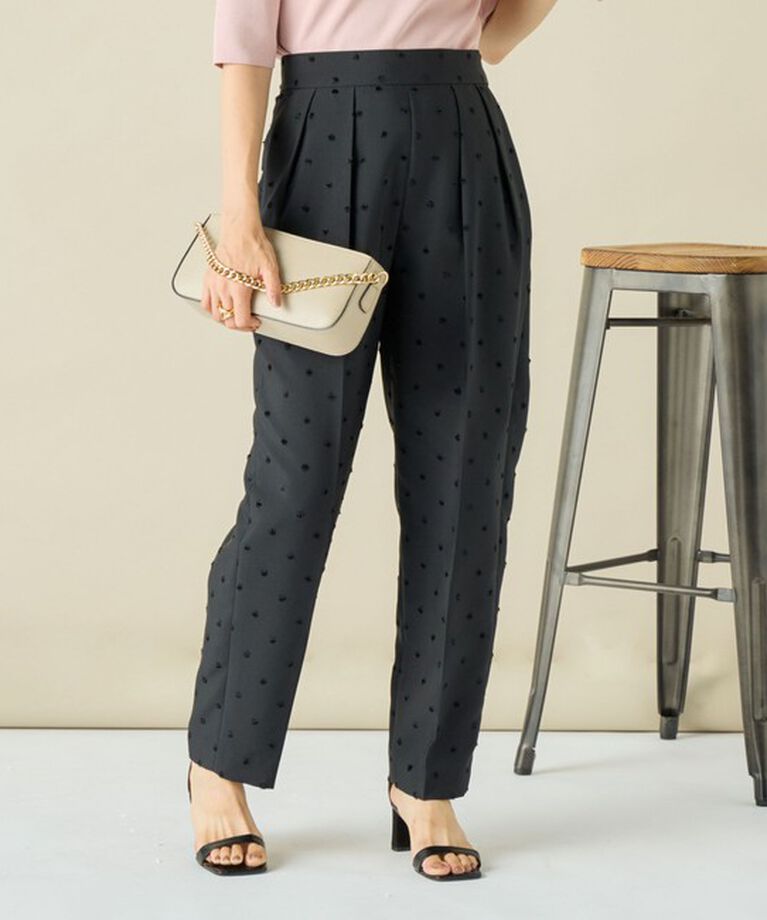 NOLLEY'S「《オールシーズン対応》ウォッシャブルドットツッキリツータックテーパードパンツ 24AW」|その他|