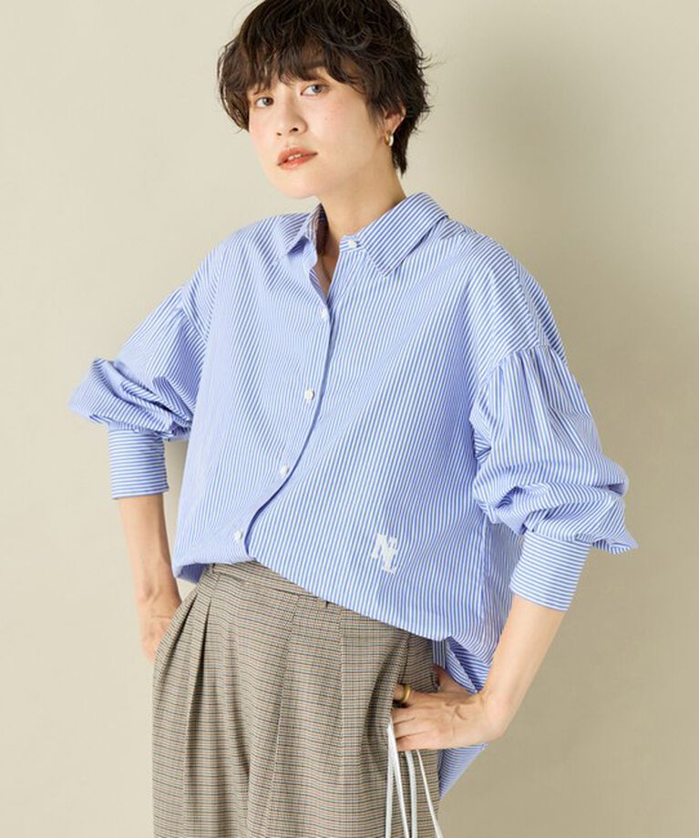 NOLLEY'S「スパンコール刺繍ストライプ2WAYシャツ」|シャツ・ブラウス|