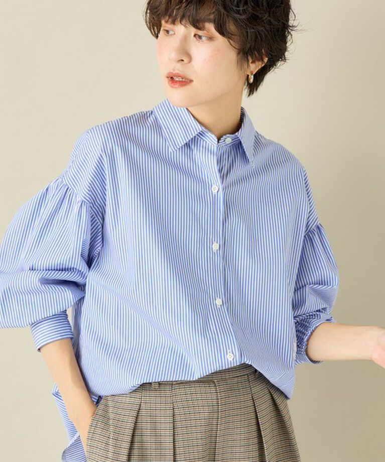 NOLLEY'S「スパンコール刺繍ストライプ2WAYシャツ」|シャツ・ブラウス|