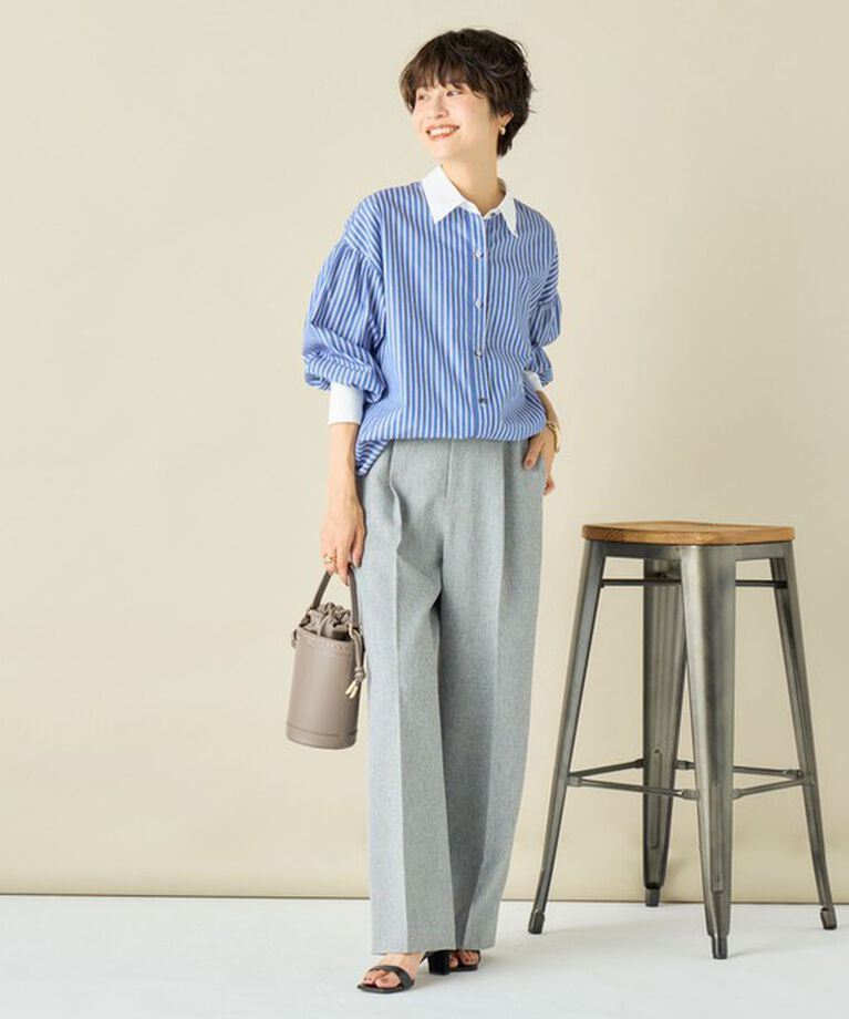 NOLLEY'S「スパンコール刺繍ストライプ2WAYシャツ」|シャツ・ブラウス|