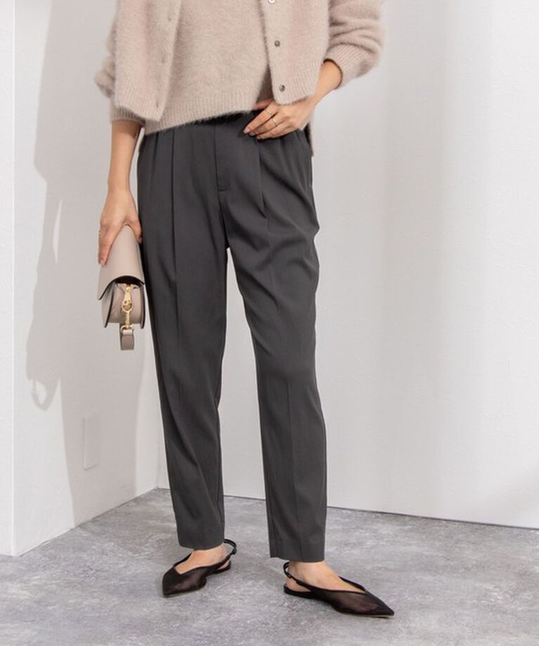 NOLLEY'S「ウォッシャブルキュプラストレッチタックテーパードパンツ」|その他|
