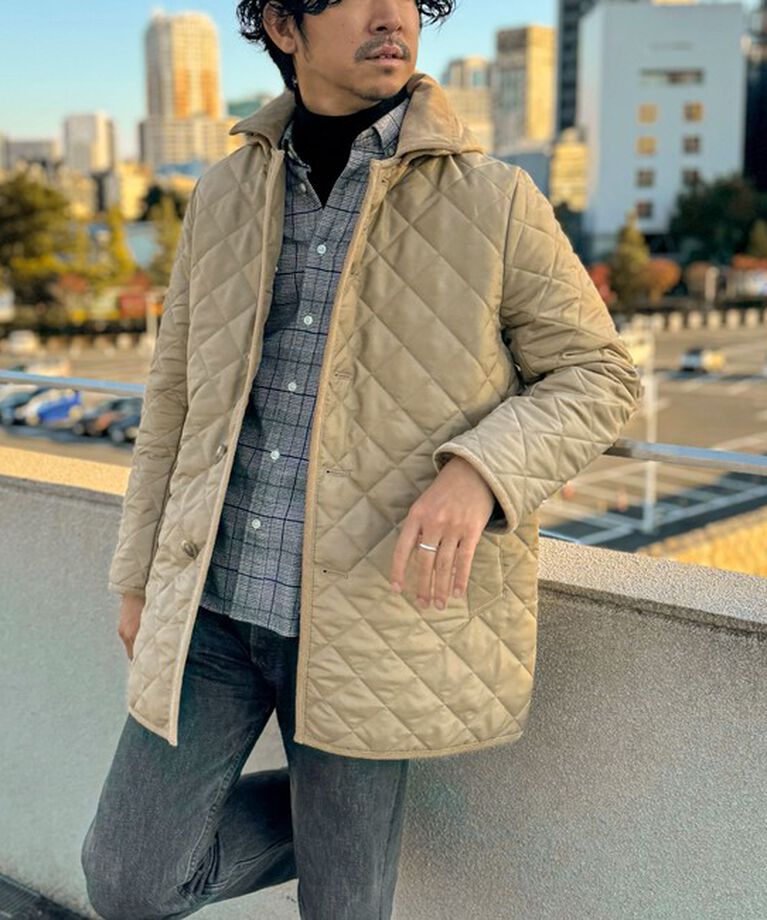 NOLLEY'S goodman「【Traditional WeatherWear】別注 DERBY HOOD キルティングジャケット」|ブルゾン・スタジャン|ベージュ