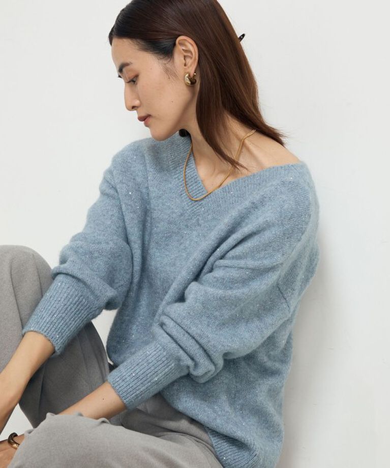 NOLLEY'S sophi「モヘヤラメスパンコール2WAYプルオーバーニット」|ニット・セーター|