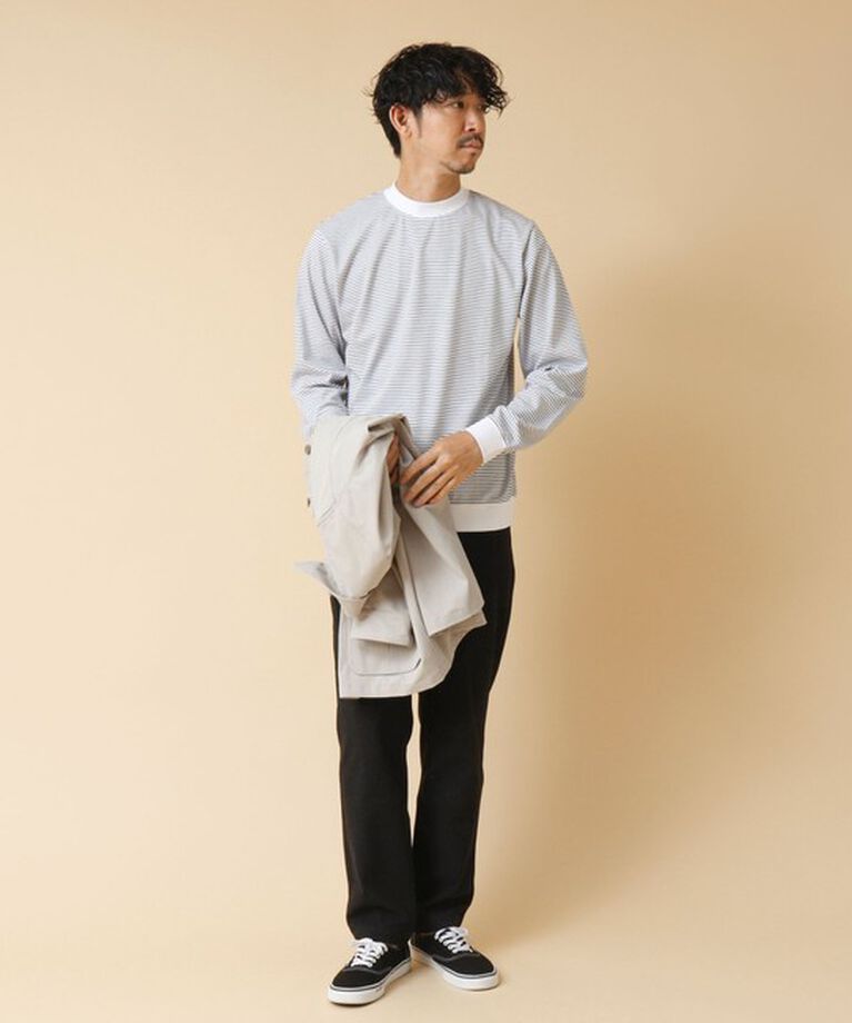 NOLLEY'S goodman「《ビジカジ対応》セミシルケットスムース ボーダードレスT長袖 24AW」|Tシャツ・カットソー|
