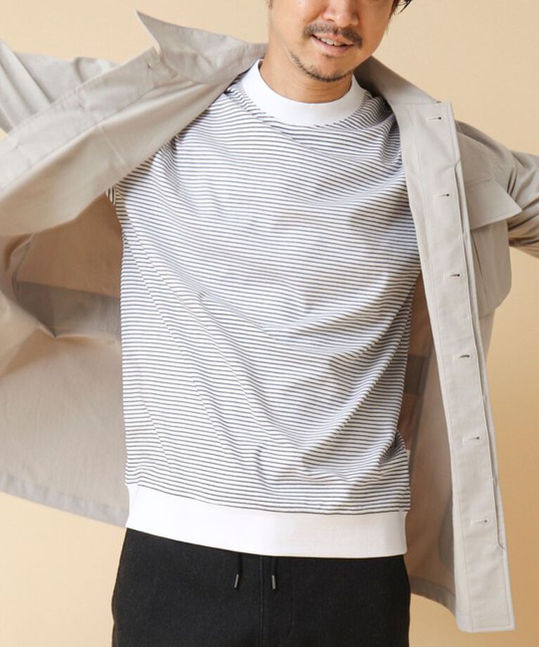NOLLEY'S goodman「《ビジカジ対応》セミシルケットスムース ボーダードレスT長袖 24AW」|Tシャツ・カットソー|