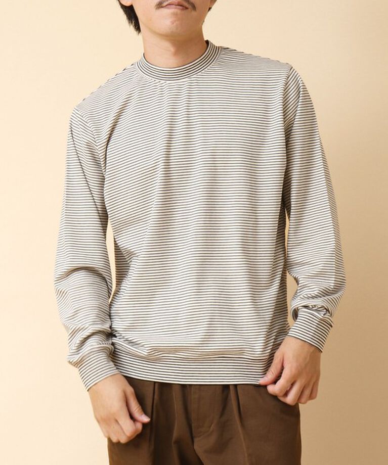 NOLLEY'S goodman「《ビジカジ対応》セミシルケットスムース ボーダードレスT長袖 24AW」|Tシャツ・カットソー|