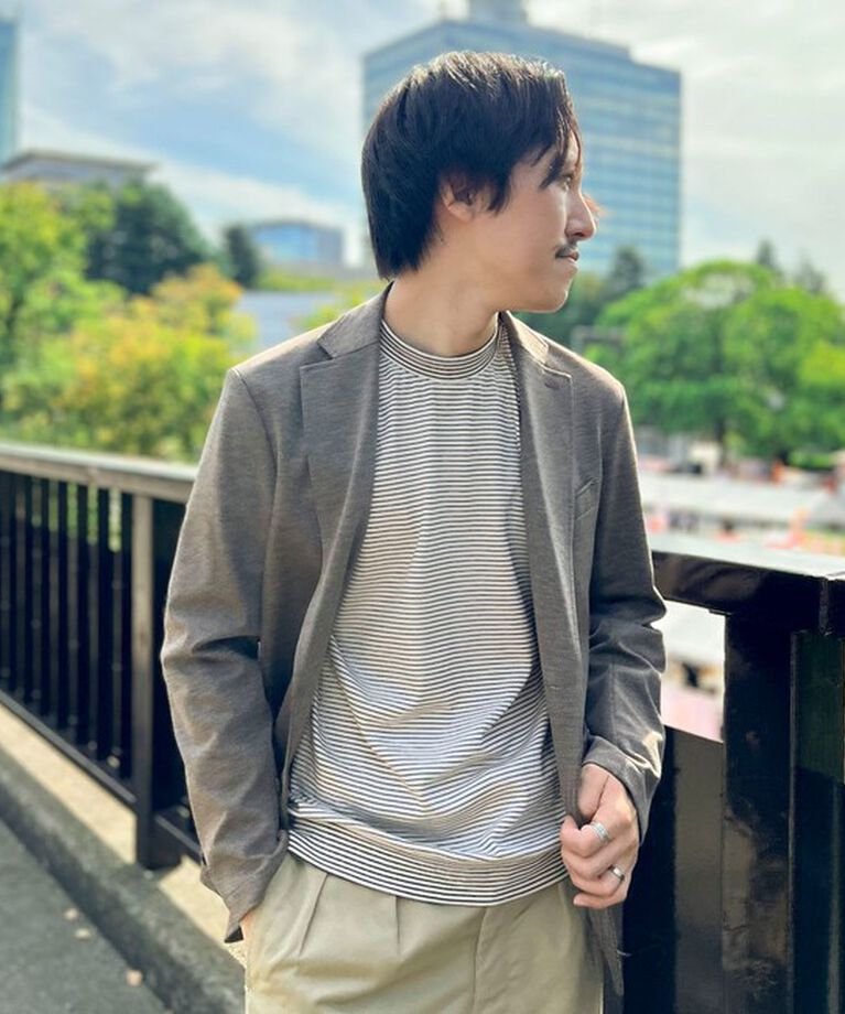 NOLLEY'S goodman「《ビジカジ対応》セミシルケットスムース ボーダードレスT長袖 24AW」|Tシャツ・カットソー|