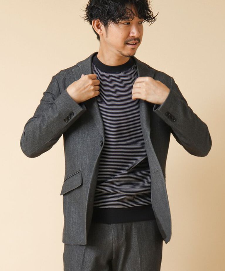 NOLLEY'S goodman「《ビジカジ対応》セミシルケットスムース ボーダードレスT長袖 24AW」|Tシャツ・カットソー|