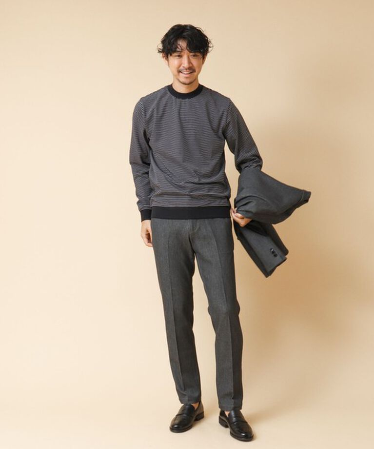 NOLLEY'S goodman「《ビジカジ対応》セミシルケットスムース ボーダードレスT長袖 24AW」|Tシャツ・カットソー|