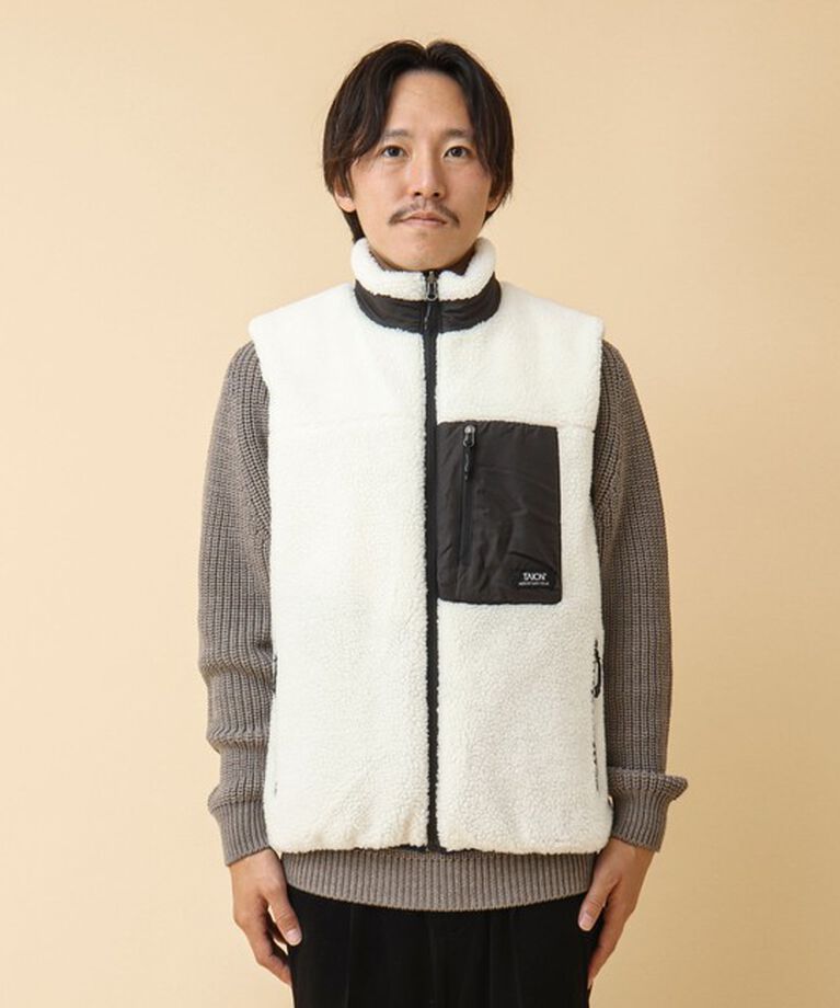 NOLLEY'S goodman「【TAION/タイオン】《配色別注》リバーシブル ボア×ダウンベスト 24AW」|ダウンベスト・ベスト|
