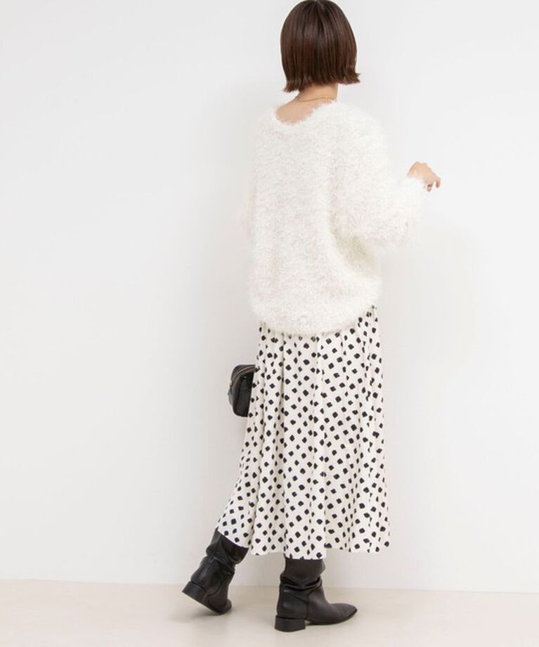 NOLLEY'S「《手洗い可能》メッシュテープシャギーVネックカーディガン」|カーディガン|