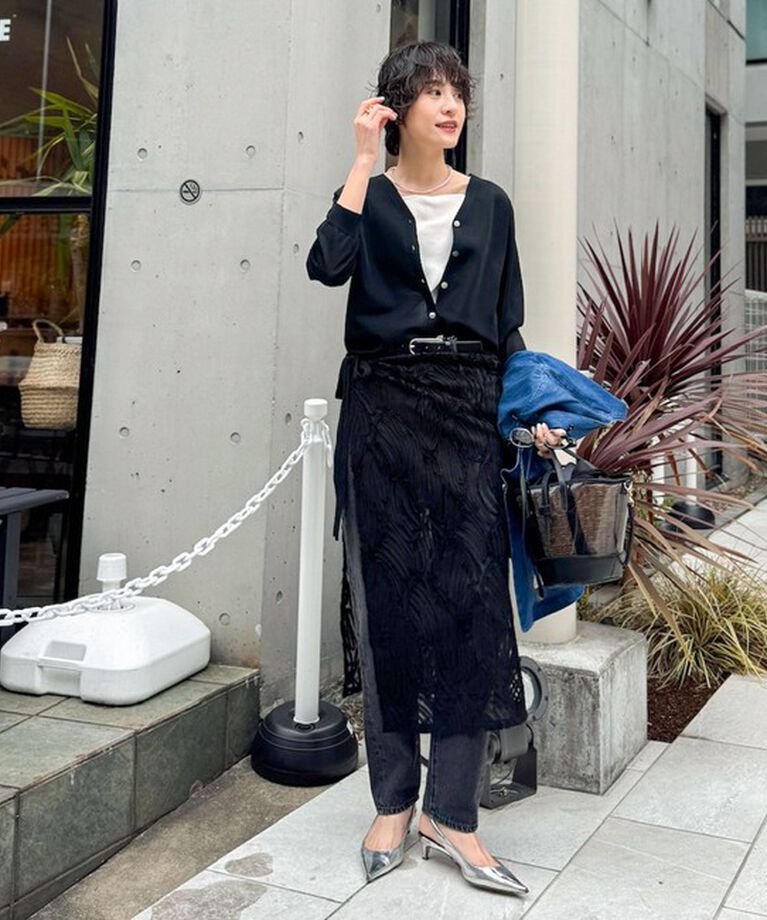Rie Miller「【RM denim】ハイウエストスリムテーパードデニム」|デニム|