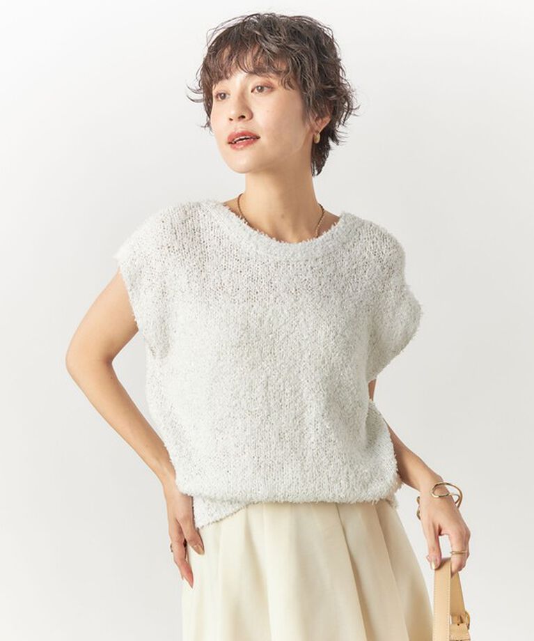NOLLEY'S sophi「《手洗い可能》ペーパースパンコール2WAY Vネックベスト」|ベスト・ジレ|
