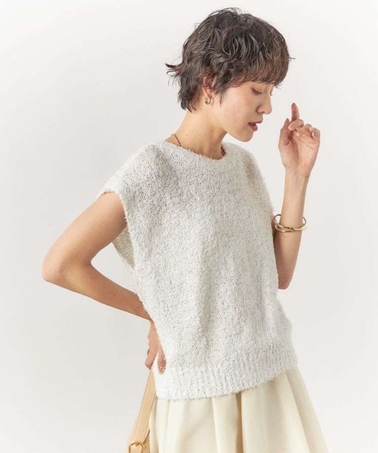 NOLLEY'S sophi「《手洗い可能》ペーパースパンコール2WAY Vネックベスト」|ベスト・ジレ|