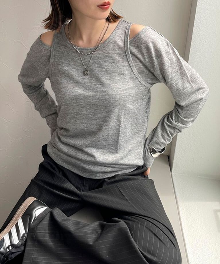 fredy emue「タンクレイヤードカットソー」|Tシャツ・カットソー|ライトグレー
