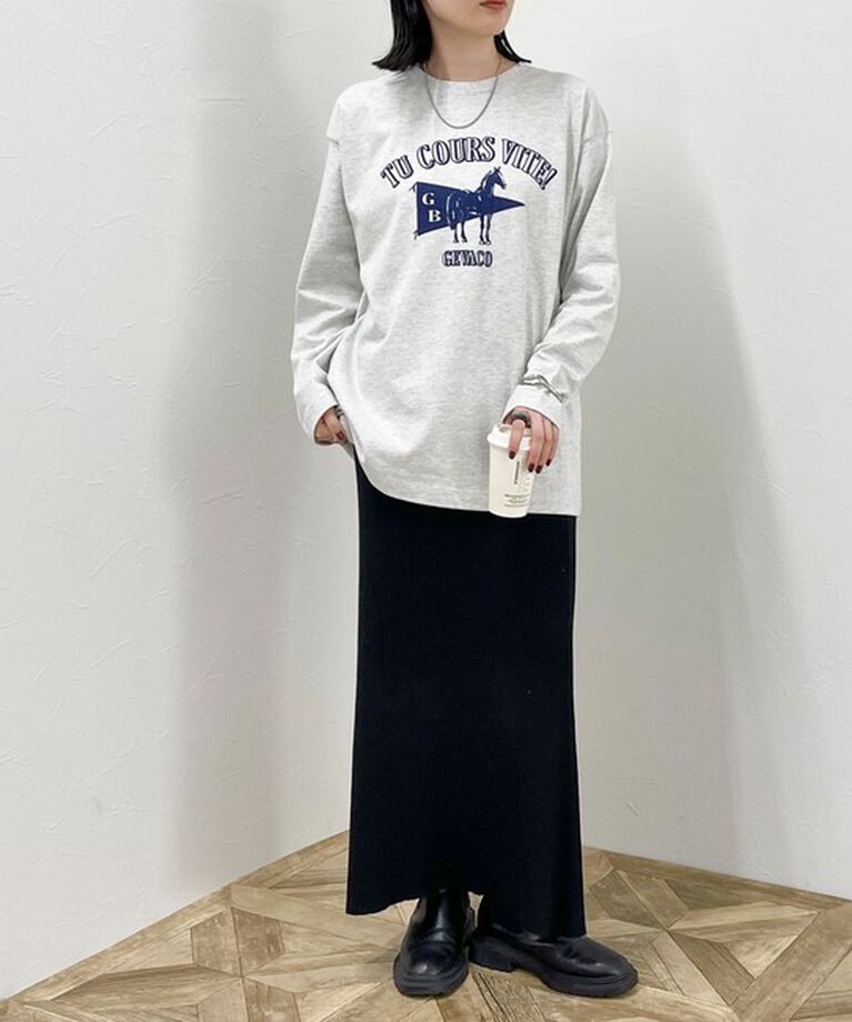 fredy emue「【GEVACO/ゲバコ】フロッキープリントロングスリーブTシャツ」|Tシャツ・カットソー|