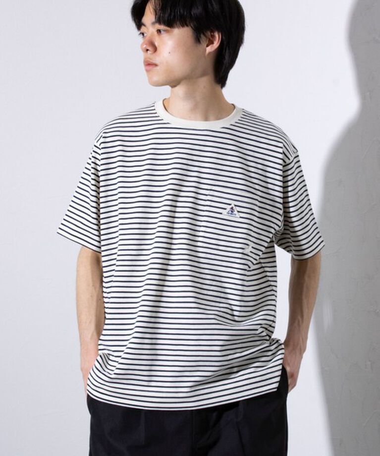 GLOSTER「【GEVACO/ゲバコ】コンパクトTシャツ ベーシッククルーネック ポケT （無地/ストライプ）」|Tシャツ・カットソー|ホワイト系その他
