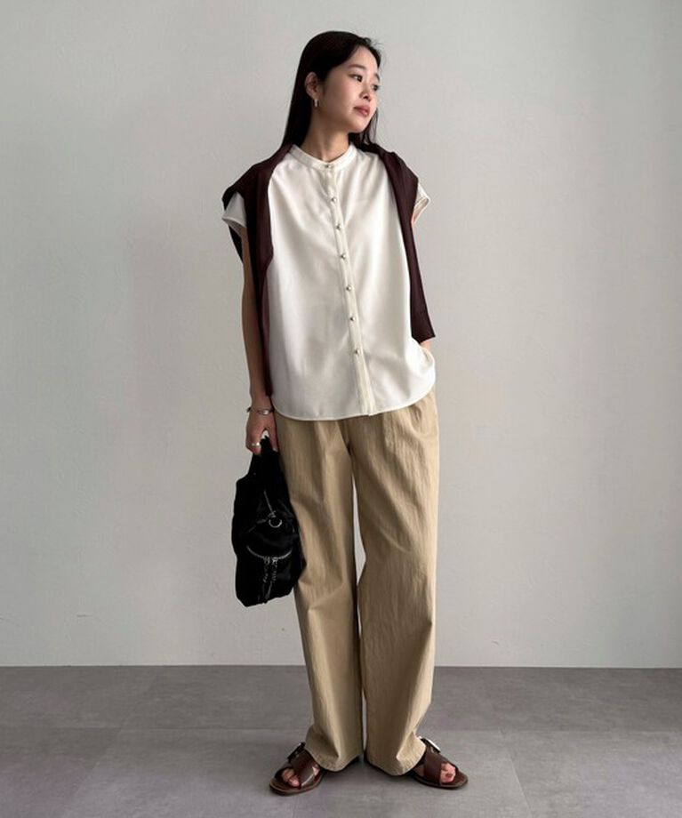 fredy emue「《セットアップ対応》ジョーゼットフレンチスリーブブラウス」|シャツ・ブラウス|