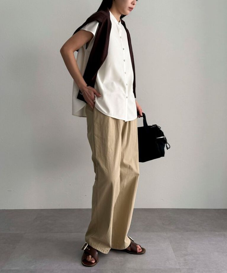 fredy emue「《セットアップ対応》ジョーゼットフレンチスリーブブラウス」|シャツ・ブラウス|
