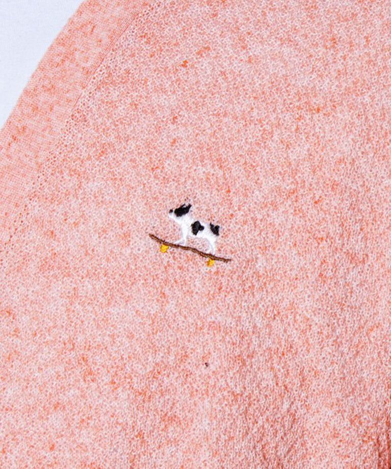 GLOSTER「【GLOSTER/グロスター】フレンチブルドッグ刺繍 リネン混 カーディガン Vネック」|カーディガン|