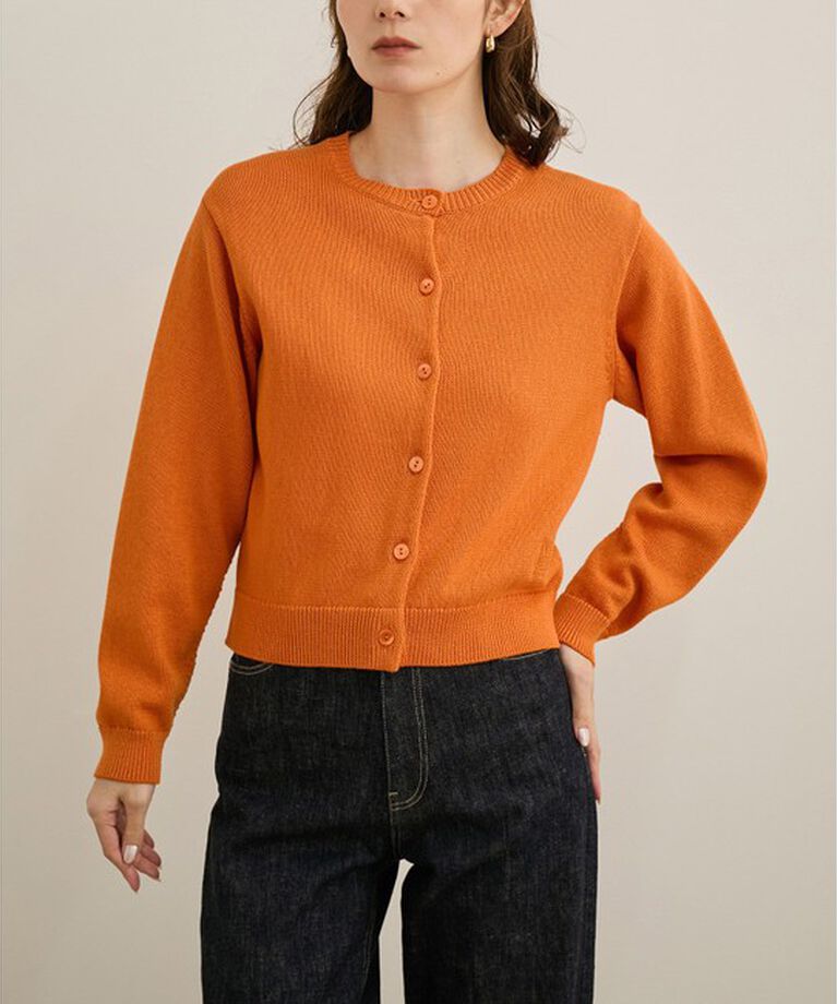 ROPE「【洗える】クルーネックミドルゲージカーディガン【オーガニックコットン】/セット対応」|ニット・セーター|