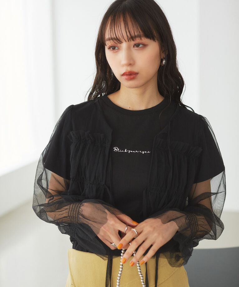 VIS「【汗染み防止・洗える】フロントロゴ刺繍チビTシャツ」|Tシャツ・カットソー|