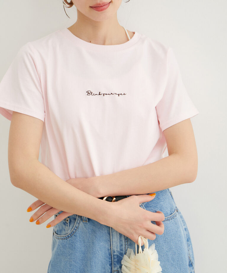 VIS「【汗染み防止・洗える】フロントロゴ刺繍チビTシャツ」|Tシャツ・カットソー|