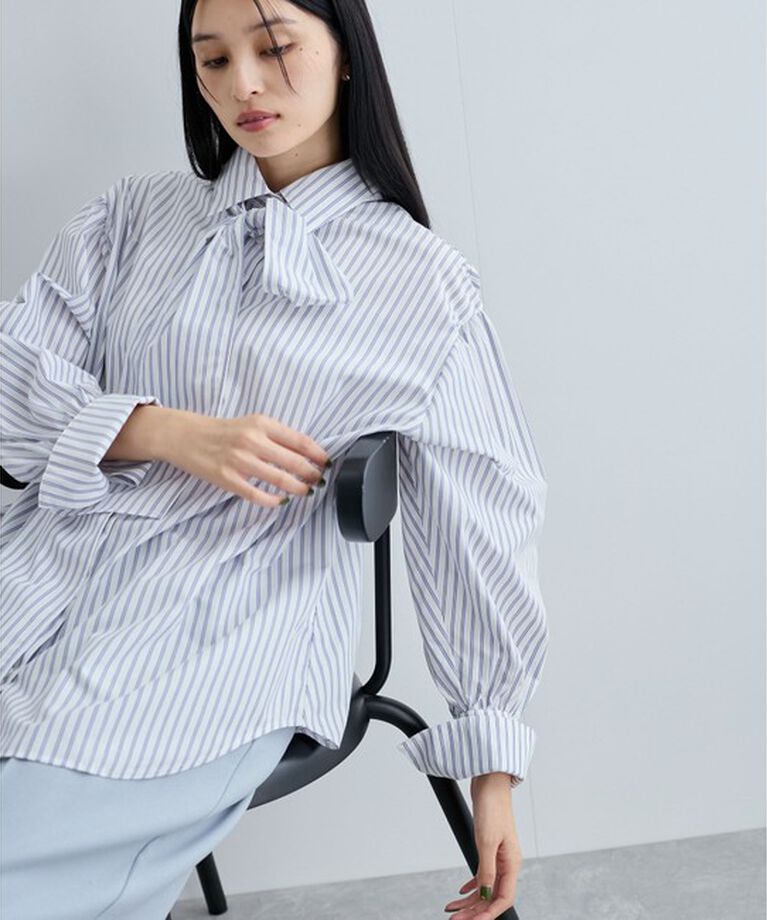 VIS「リボン付きバックシャーリングシャツ」|シャツ・ブラウス|シロサブ