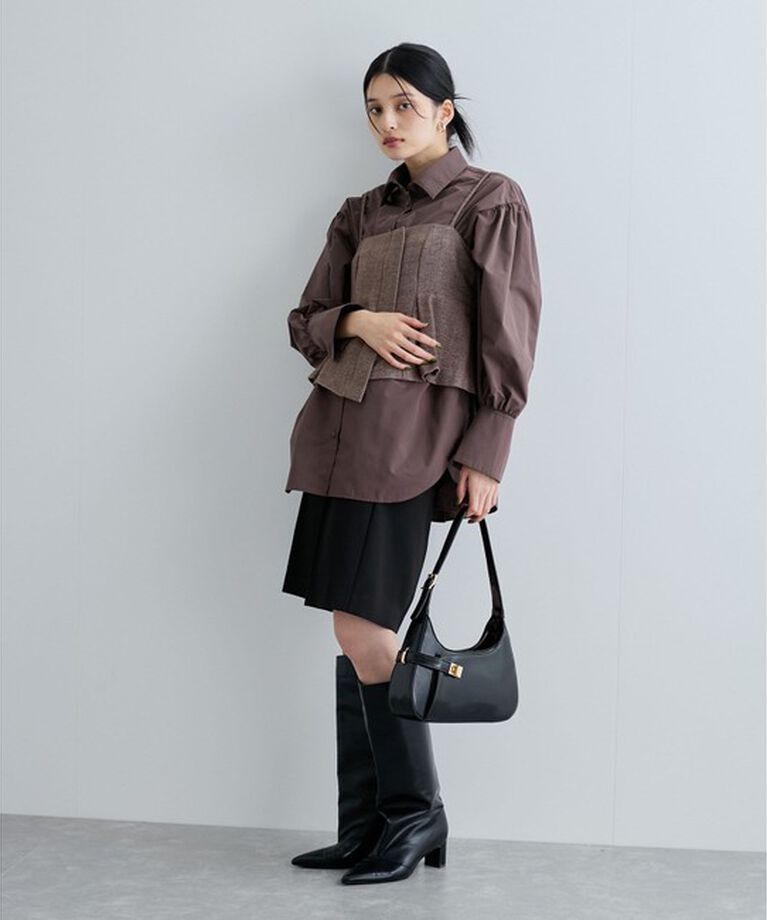 VIS「リボン付きバックシャーリングシャツ」|シャツ・ブラウス|