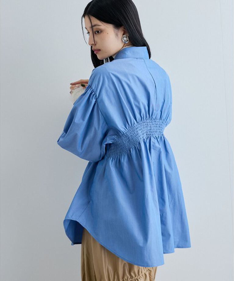 VIS「リボン付きバックシャーリングシャツ」|シャツ・ブラウス|
