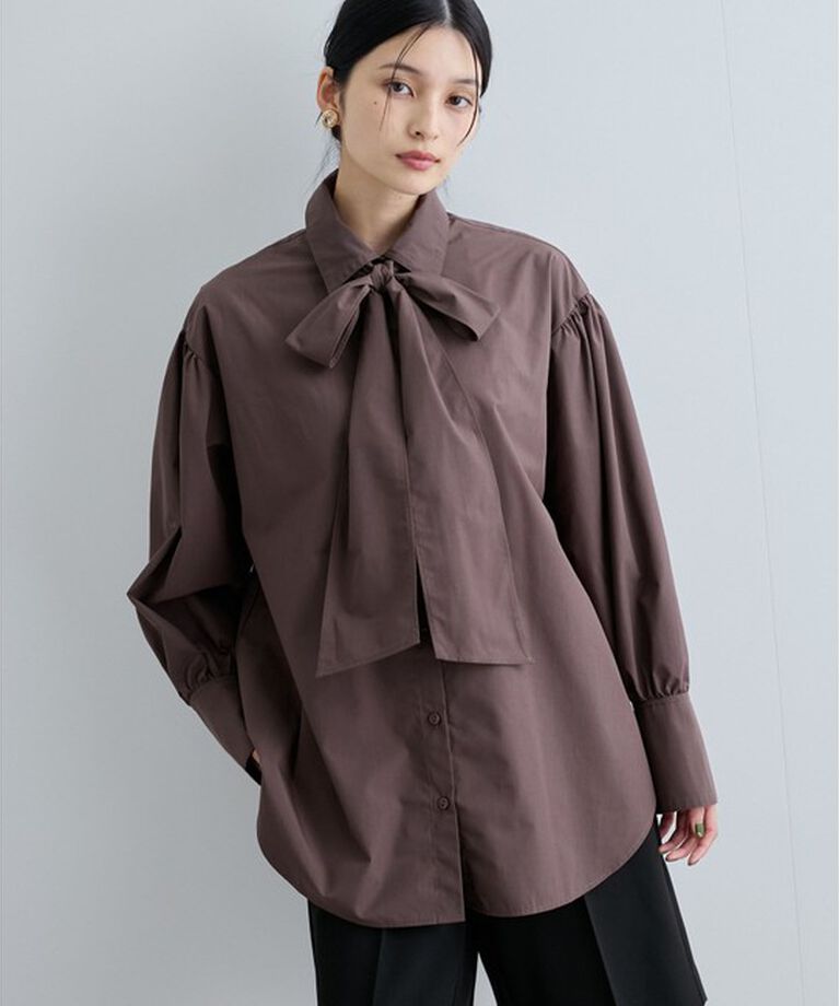 VIS「リボン付きバックシャーリングシャツ」|シャツ・ブラウス|