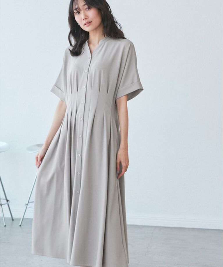 Rope’Picnic「【3サイズ展開】シャツコンシャス半袖ワンピース」|ワンピース|
