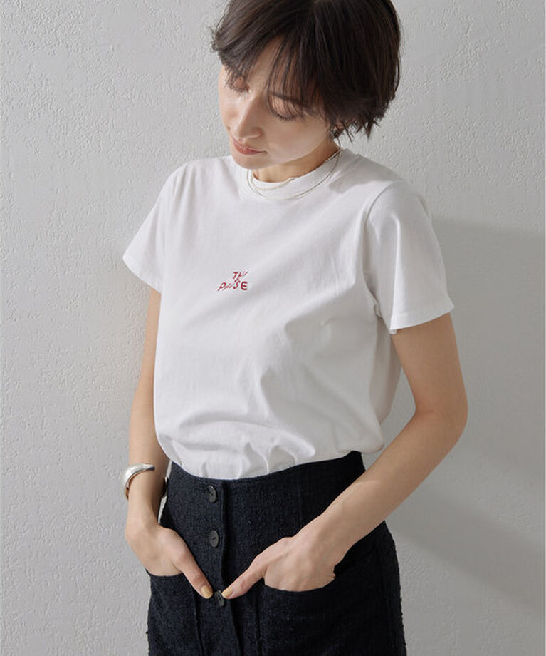 THE PAUSE「【THE PAUSE】THE PAUSE刺繍Tシャツ」|Tシャツ・カットソー|