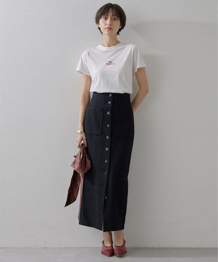 THE PAUSE「【THE PAUSE】THE PAUSE刺繍Tシャツ」|Tシャツ・カットソー|