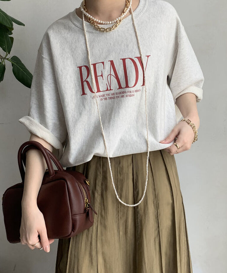  「半袖ロゴスウェット」|Tシャツ・カットソー|ライトベージュ