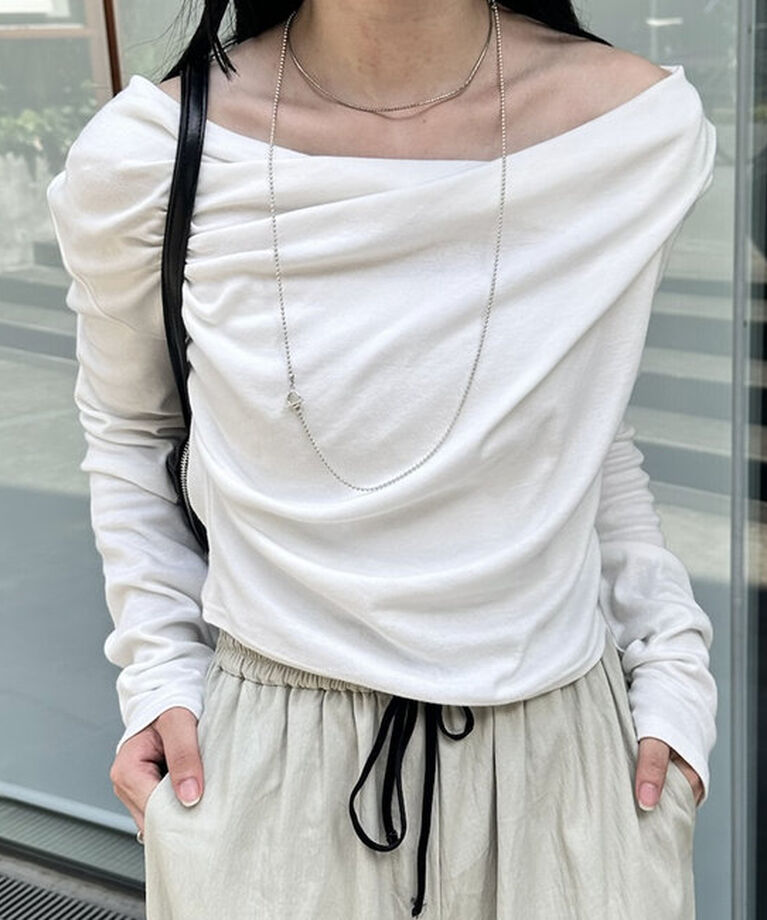  「オフショルロングTシャツ」|Tシャツ・カットソー|オフホワイト