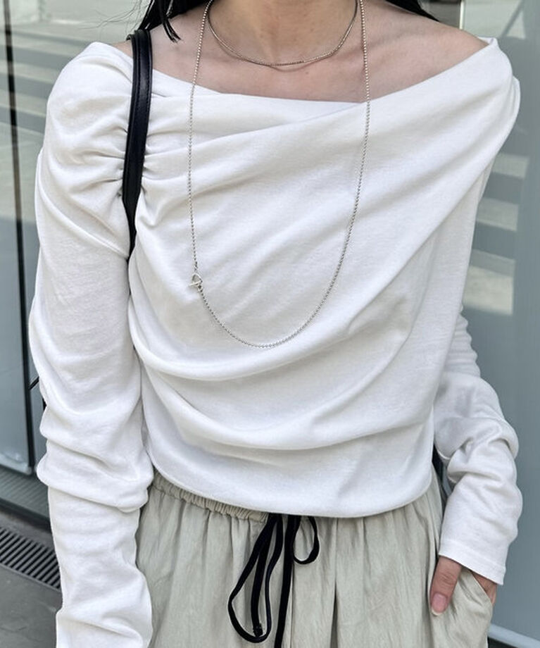  「オフショルロングTシャツ」|Tシャツ・カットソー|