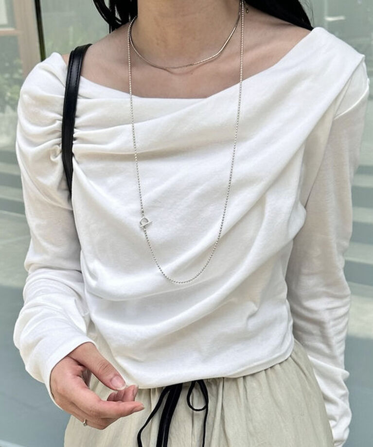  「オフショルロングTシャツ」|Tシャツ・カットソー|