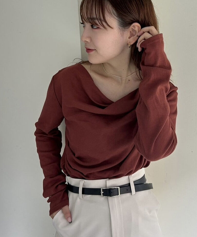  「オフショルロングTシャツ」|Tシャツ・カットソー|