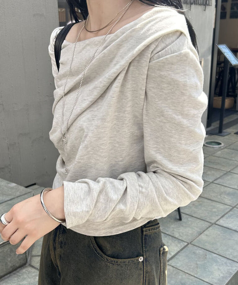  「オフショルロングTシャツ」|Tシャツ・カットソー|