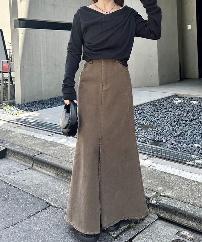  「オフショルロングTシャツ」|Tシャツ・カットソー|