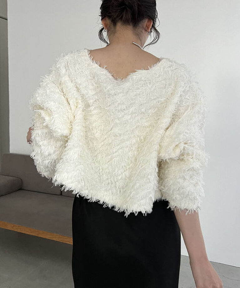  「【人気アイテム再入荷】フリンジボートネックプルオーバー」|ニット・セーター|
