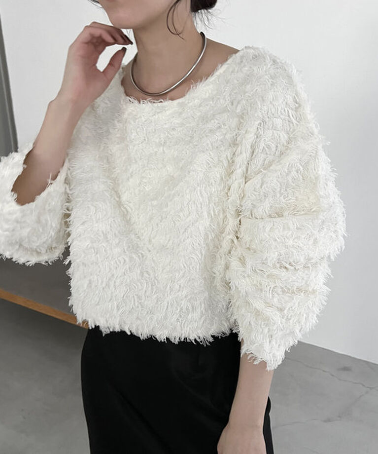  「【人気アイテム再入荷】フリンジボートネックプルオーバー」|ニット・セーター|