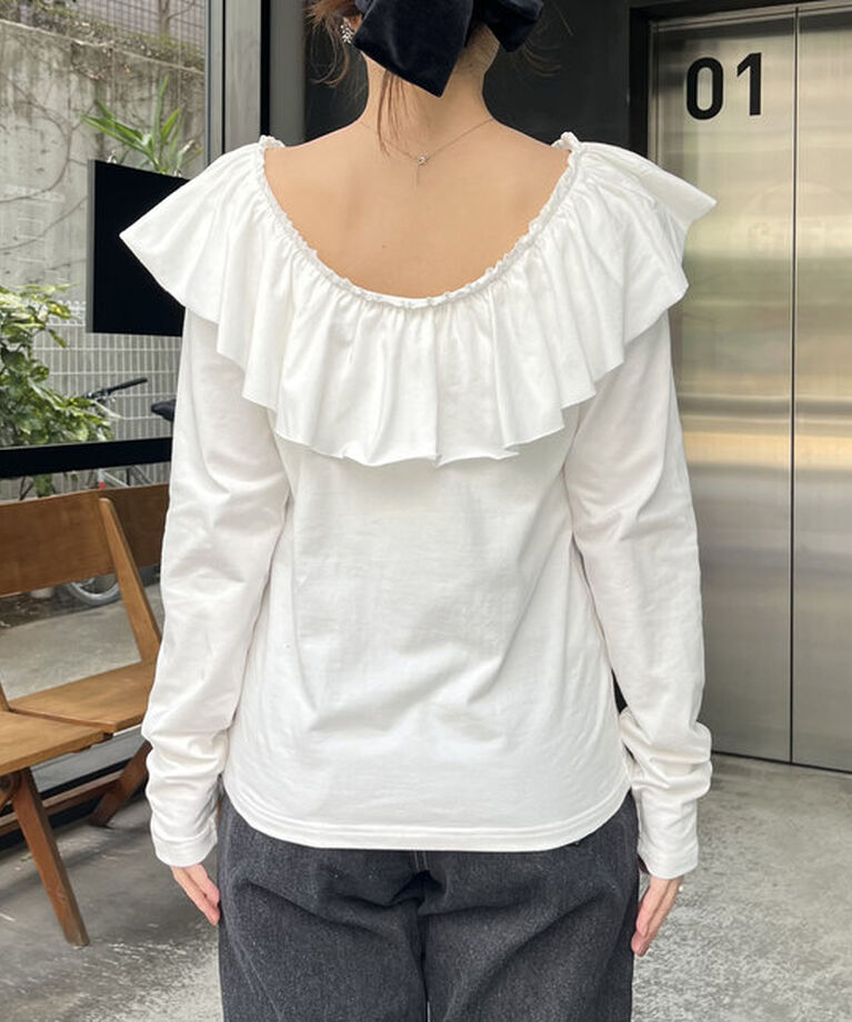  「フリル2WAYロンT」|Tシャツ・カットソー|