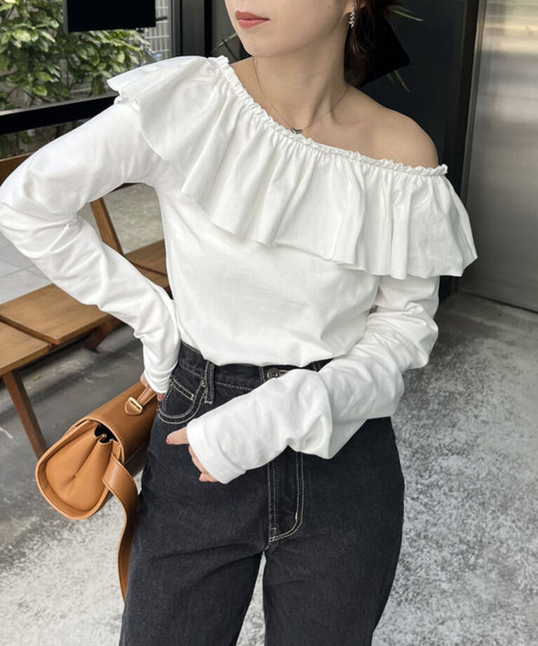  「フリル2WAYロンT」|Tシャツ・カットソー|